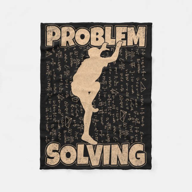 Problem Solving Funny Rock Climbing Bouldering Pun Fleece Blanket (Front)