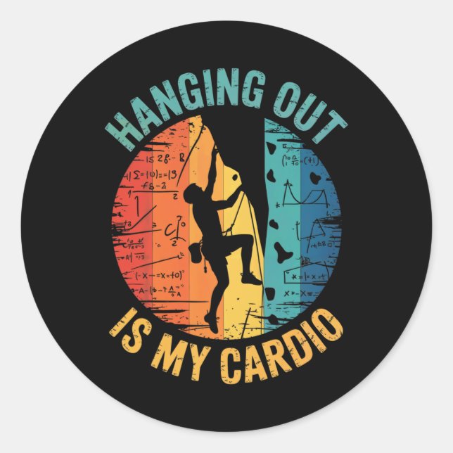 Problem Solving Is My Cardio Rock Climbing Boulder Classic Round Sticker (Front)