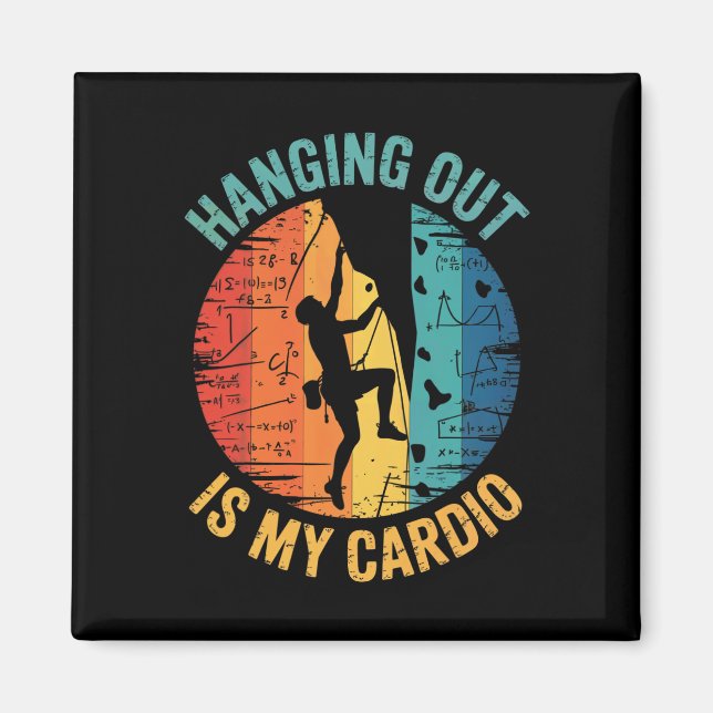 Problem Solving Is My Cardio Rock Climbing Boulder Magnet (Front)