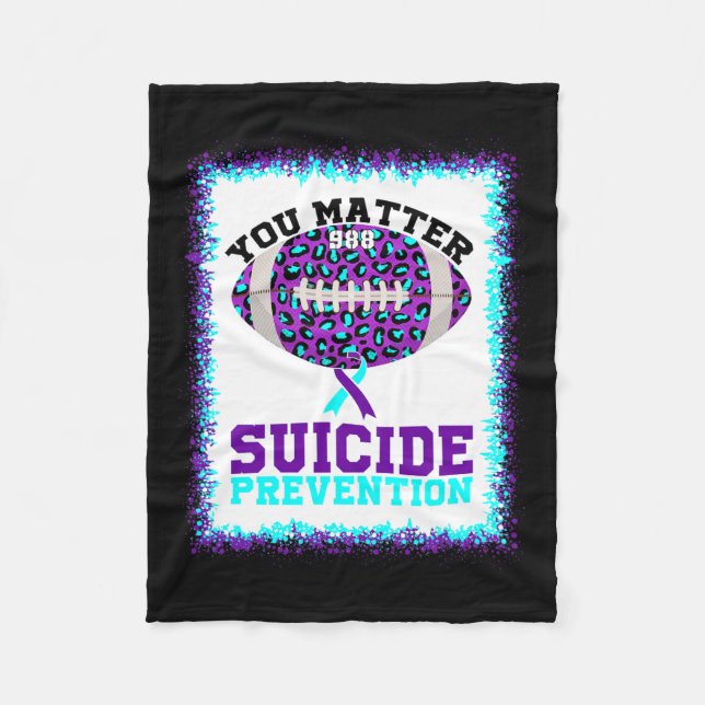 Problem Suicide Prevention Awareness American Foot Fleece Blanket (Front)