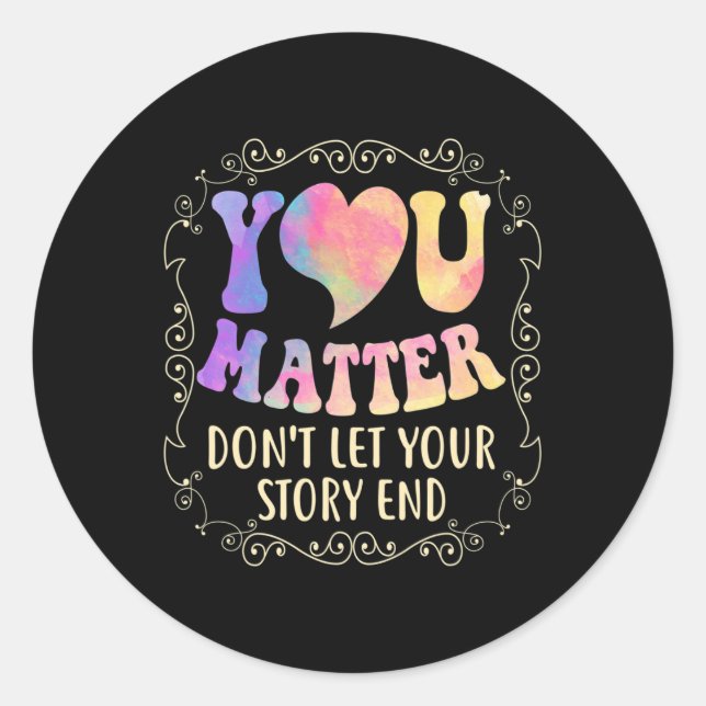 Problem Suicide Prevention Awareness  Classic Round Sticker (Front)