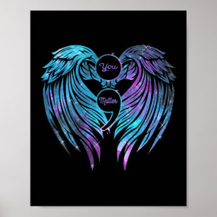 Problem Wings Suicide Prevention Awareness Tee  Poster