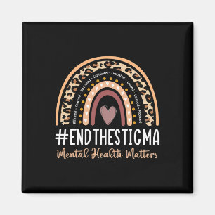 Problems End The Stigma Awareness Boho Rainbow  Magnet