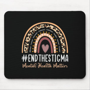 Problems End The Stigma Awareness Boho Rainbow  Mouse Pad
