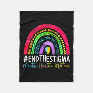 Problems End The Stigma Rainbow Boho 1  Fleece Blanket
