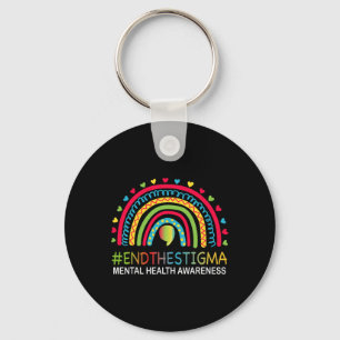 Problems End The Stigma Rainbow Boho  Key Ring