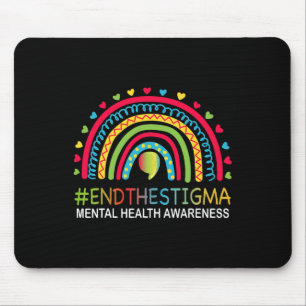 Problems End The Stigma Rainbow Boho Mouse Pad