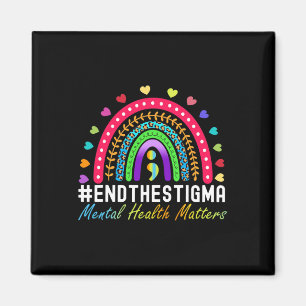 Problems End The Stigma Rainbow Leopard Boho Magnet