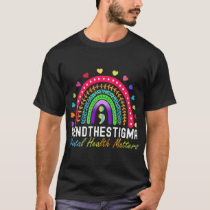 Problems End The Stigma Rainbow Leopard Boho T-Shirt