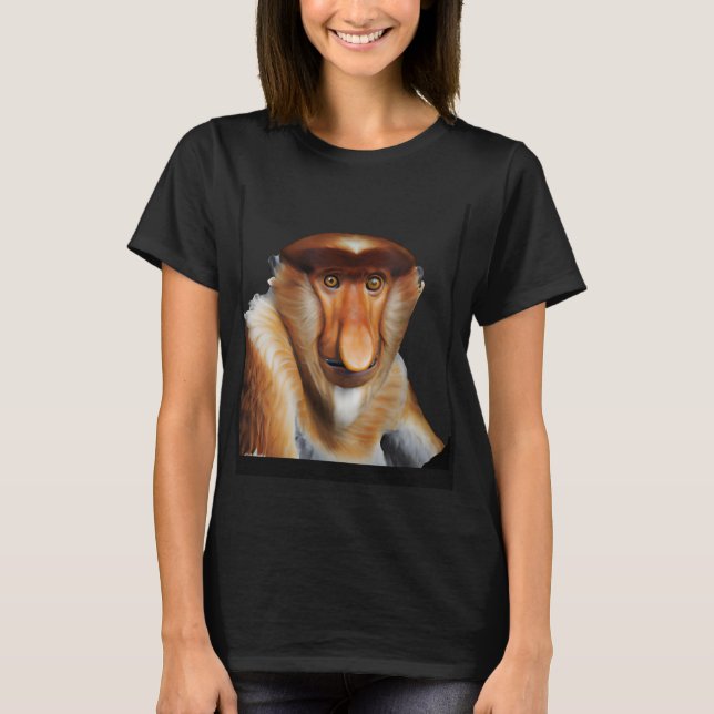 Proboscis Monkey Adorable Long Nosed Primate T-Shirt (Front)