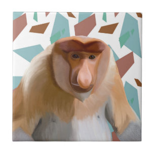 Proboscis Monkey Endangered Species  Ceramic Tile