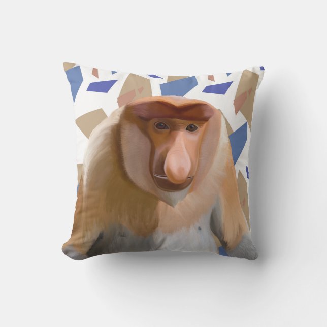 Proboscis Monkey Endangered Species  Cushion (Front)