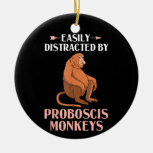 Proboscis Monkey Funny Long Nosed Monkeys Ceramic Ornament