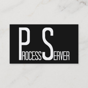 Process Server Black Simple Business Card