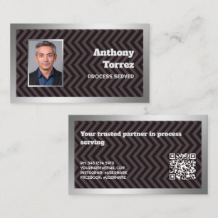 Process Server Custom QR Photo Business Card