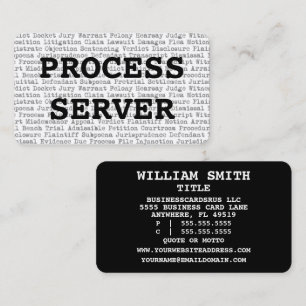 Process Server Legal Words Business Card