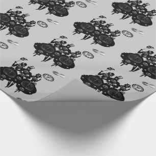 Process Steampunk Silhouette Wrapping Paper