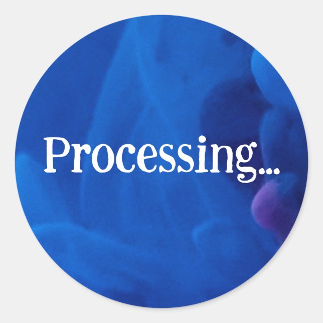 Processing in Blue Background Classic Round Sticker (Front)