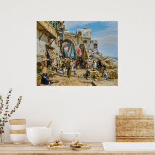 Procession in Jaffa Gustav Bauernfeind Poster