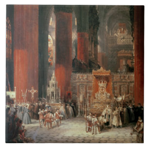 Procession in Seville Cathedral, 1833 (oil on canv Ceramic Tile