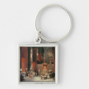 Procession in Seville Cathedral, 1833 (oil on canv Key Ring
