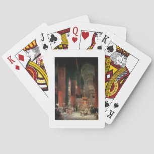 Procession in Seville Cathedral, 1833 (oil on canv Playing Cards