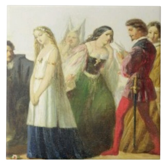 Procession of characters from Shakespeare (oil on Ceramic Tile (Front)