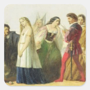 Procession of characters from Shakespeare (oil on Square Sticker