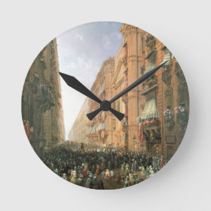 Procession of Corpus Christi in Via Dora Grossa, T Round Clock