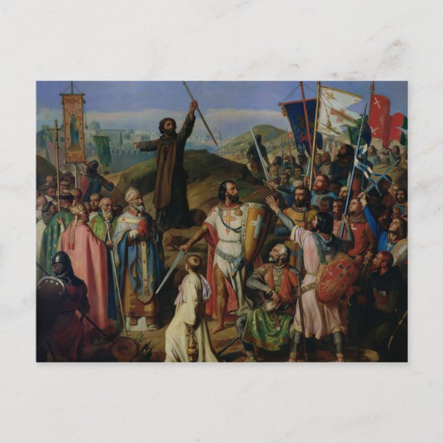 Procession of Crusaders around Jerusalem Postcard (Front)
