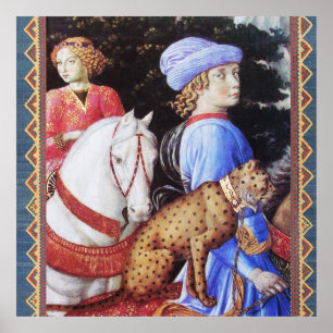 Procession of Magus Melchior,Horse Riders,Wild Cat Poster