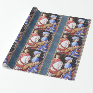 Procession of Magus Melchior,Horse Riders,Wild Cat Wrapping Paper
