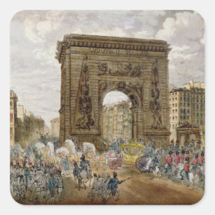 Procession of Pope Pius VII  in Paris Square Sticker
