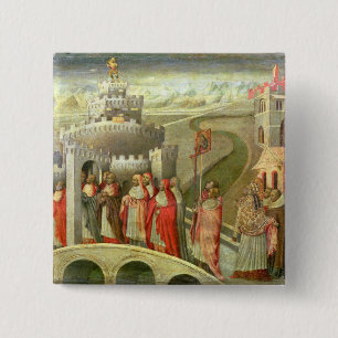 Procession of St. Gregory to the Castel St. Angelo 15 Cm Square Badge