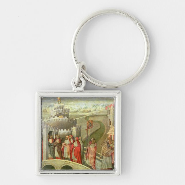Procession of St. Gregory to the Castel St. Angelo Key Ring (Front)