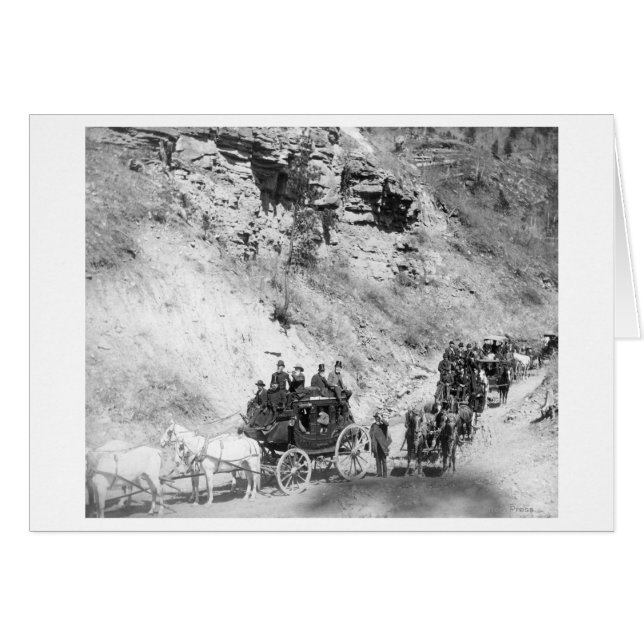Procession of Stagecoaches Coming down Mountain (Front Horizontal)