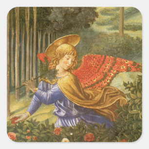Procession of the Magi Angel by Benozzo Gozzoli Square Sticker