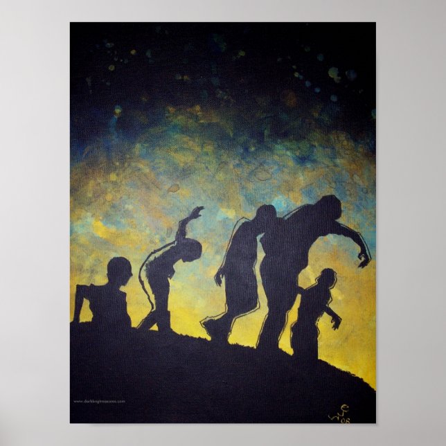 Procession to Breakfast Zombie Silhouette poster (Front)