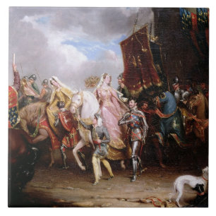 Procession to the Roiall Justs Holden in Smithfiel Ceramic Tile