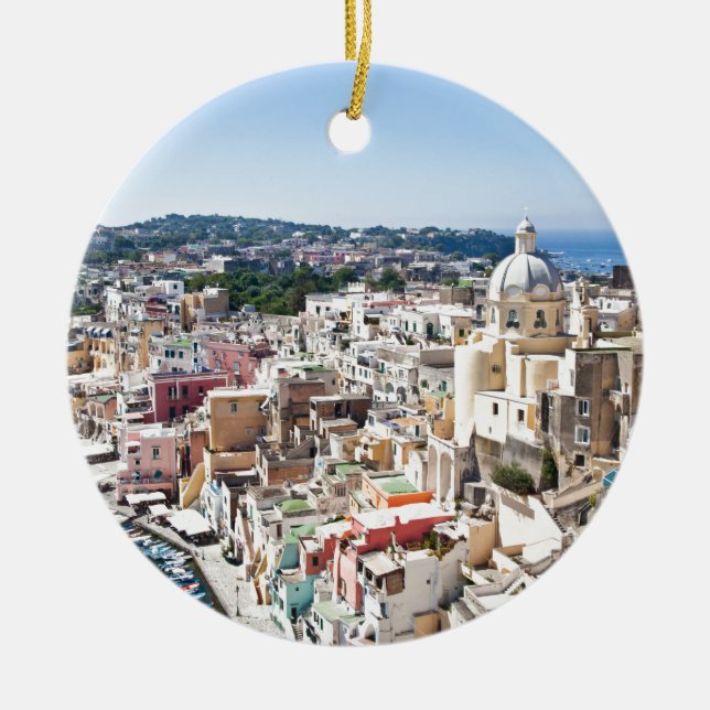 Procida Isle Ceramic Tree Decoration (Front)