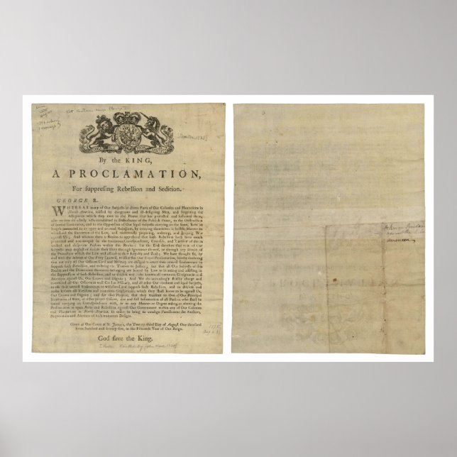 Proclamation by the King for Suppressing Rebellion Poster (Front)