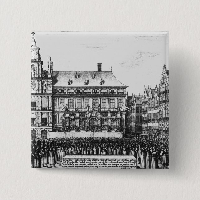Proclamation of the peace 15 cm square badge (Front)