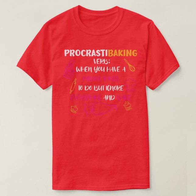ProcrastiBaking Funny Baker Baking Lover  2529 T-Shirt (Design Front)