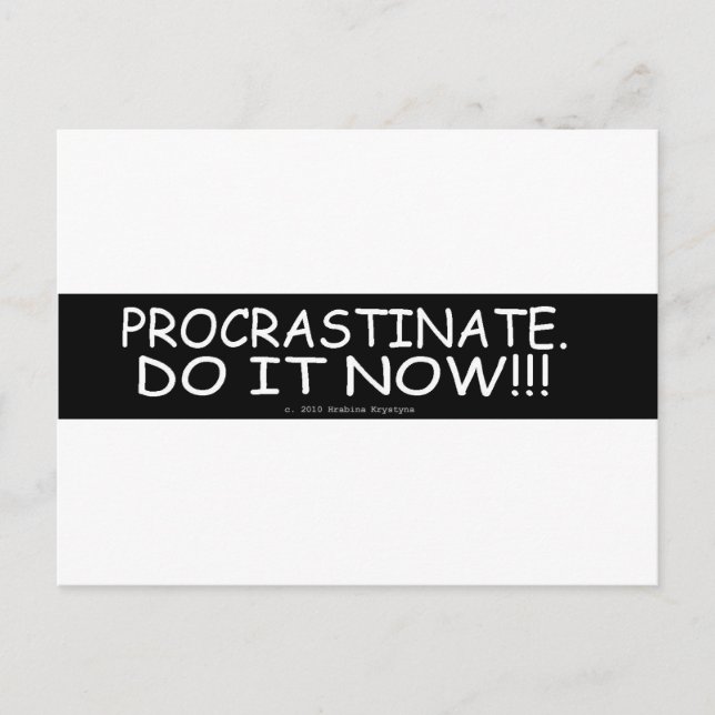 PROCRASTINATE POSTCARD (Front)