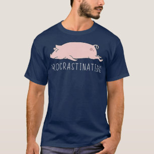 Procrastinating Funnny Pig Kawaii Lazy Pocket Prem T-Shirt