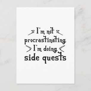 Procrastinating Side Quest Postcard