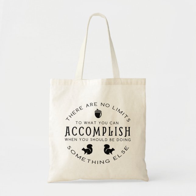Procrastination - Black Graphic on Tote Bag (Front)