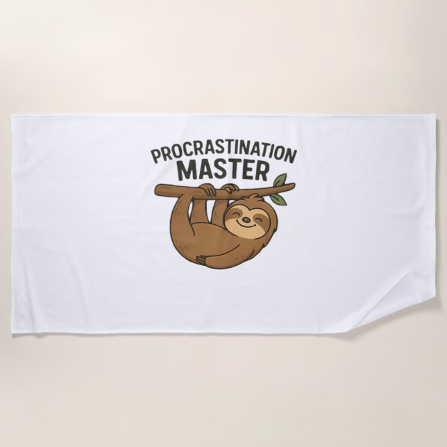 Procrastination Master Classic T-Shirt Beach Towel (Front)