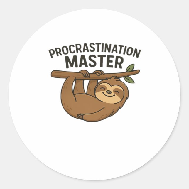 Procrastination Master Classic T-Shirt Classic Round Sticker (Front)