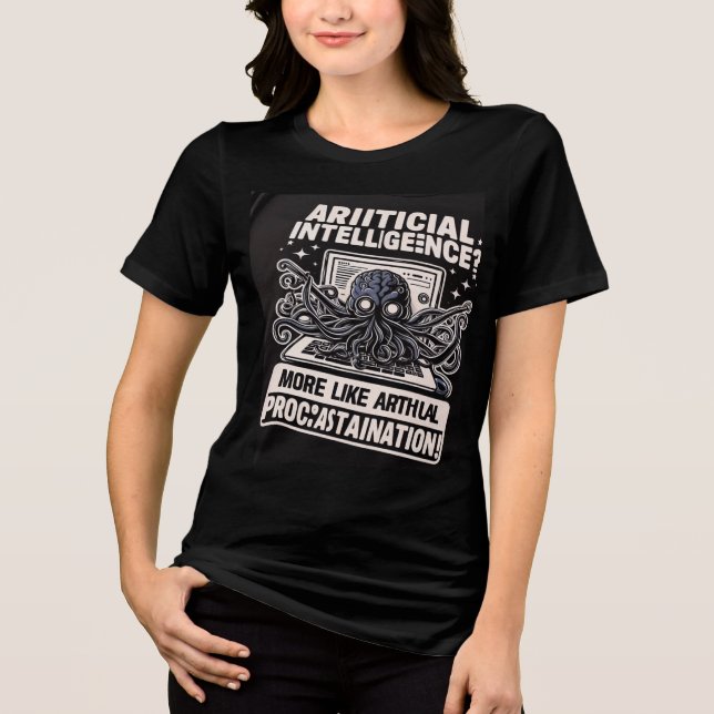 Procrastination Tentacles Tri-Blend Shirt (Front)